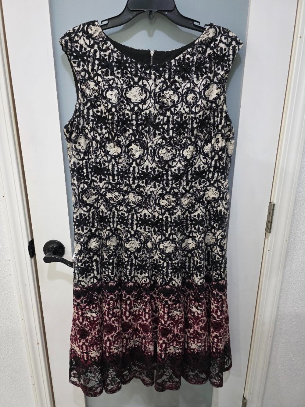 Roz‎ & Ali Black Multi Lace Overlay Dress Size 16 Sleeveless Party Cocktail
